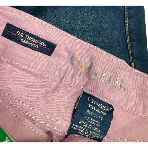 Vigoss Girls Shorts Bermuda Cuff Pull on Blue Purple Size XL NWT - Picture 2 of 7